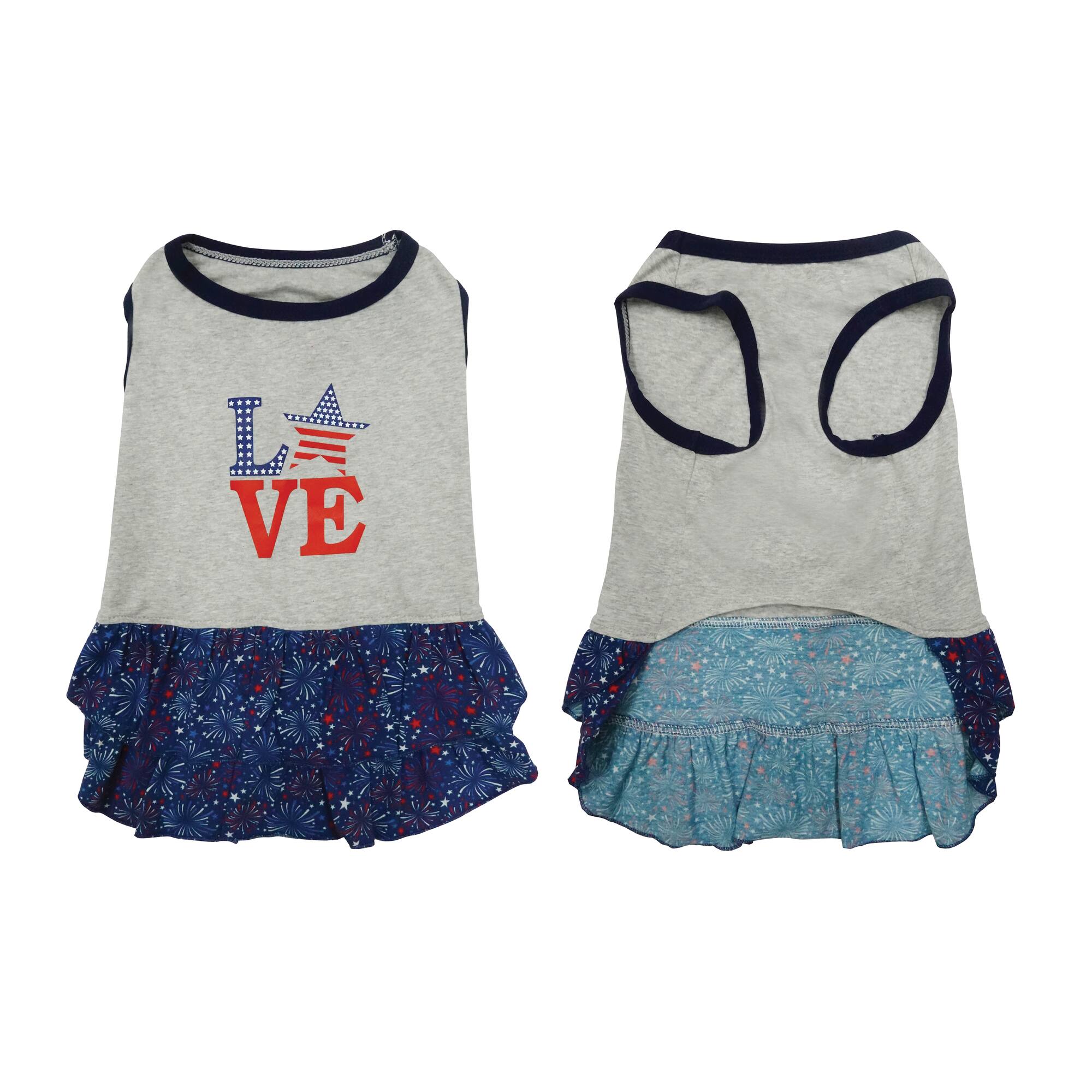 Best Furry Friends Fireworks Love Pet Dress